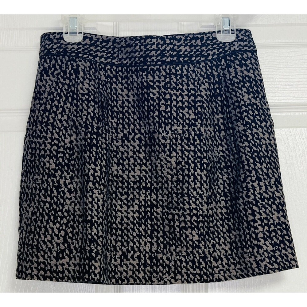 Gap Pleated Skirt with Pockets Black Beige Size 4 Career Business Cotton